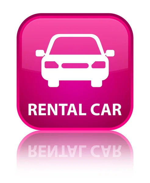 レンタル車特別なピンクの正方形ボタン — ストック写真