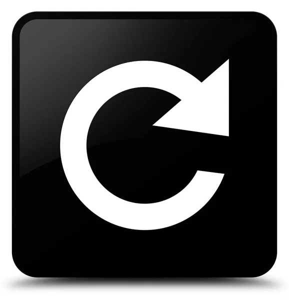 Responder girar icono negro botón cuadrado — Foto de Stock