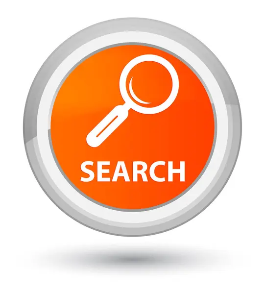 Search prime orange round button — Stock Photo, Image