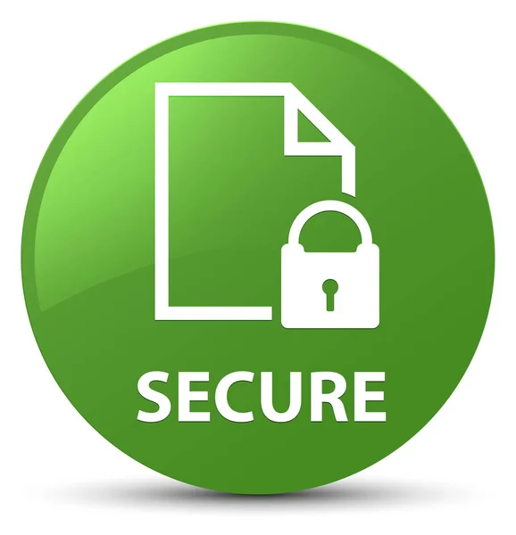 Veilig (document pagina hangslotpictogram) zachte groene ronde knop — Stockfoto