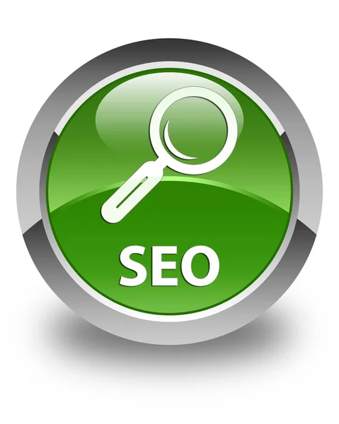 Seo glossy soft green round button — Stock Photo, Image