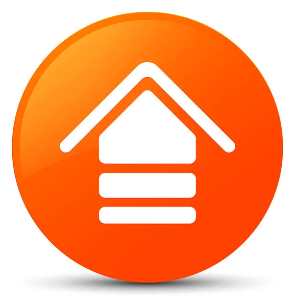 Subir icono naranja botón redondo — Foto de Stock