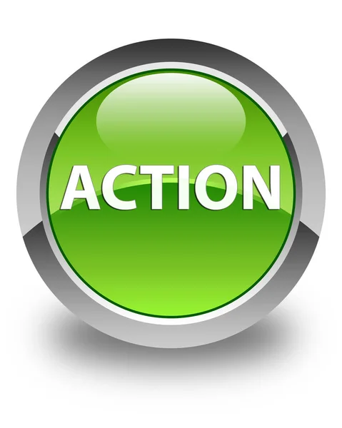 Action glossy green round button — Stock Photo, Image