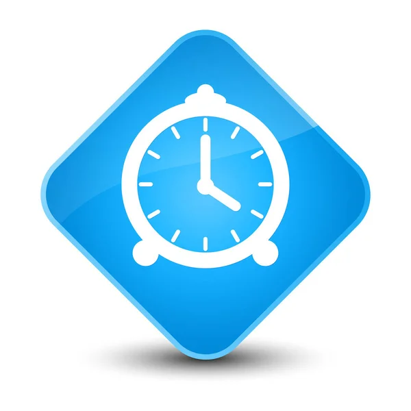 Despertador icono reloj elegante botón de diamante azul cian — Foto de Stock