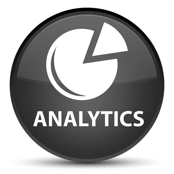 Analytics (ícone gráfico) botão redondo preto especial — Fotografia de Stock