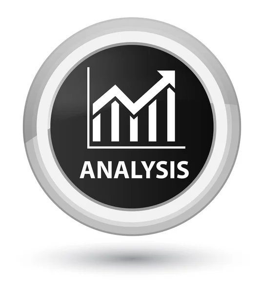 Analys (statistik ikon) prime svart rund knapp — Stockfoto