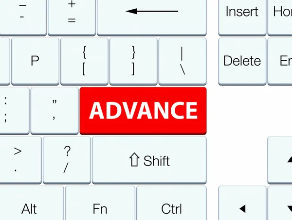 Botão de teclado vermelho avançado — Fotografia de Stock