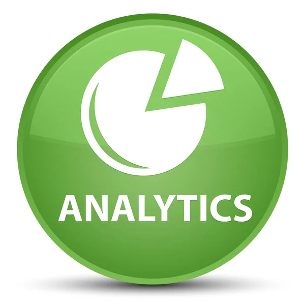 Аналітика (піктограма графа) спеціальна м'яка зелена кругла кнопка — стокове фото