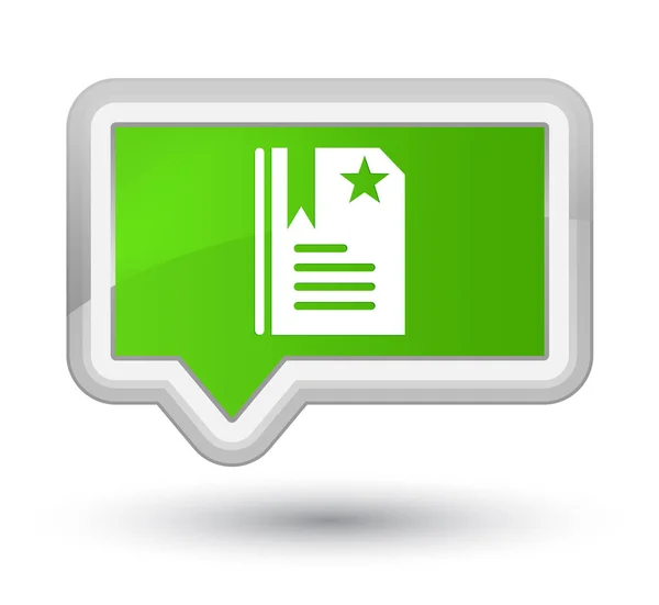 Bookmark icon prime soft green banner button — Stock Photo, Image