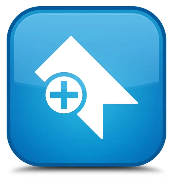Dodaj ikonę specjalne cyan niebieski przycisk kwadratowy — Zdjęcie stockowe