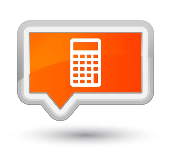 Eerste oranje banner knoop van het pictogram van Calculator — Stockfoto