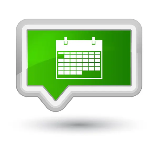 Icona del calendario primo pulsante banner verde — Foto Stock