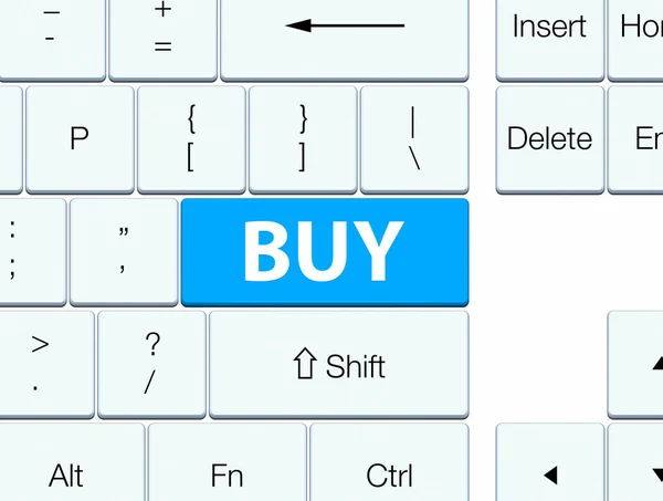 Kupić przycisk cyan niebieski klawiatury — Zdjęcie stockowe