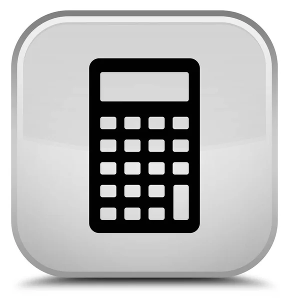 Calculator icon special white square button — Stock Photo, Image