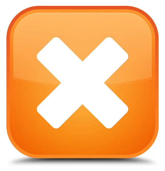 Cancelar ícone botão quadrado laranja especial — Fotografia de Stock