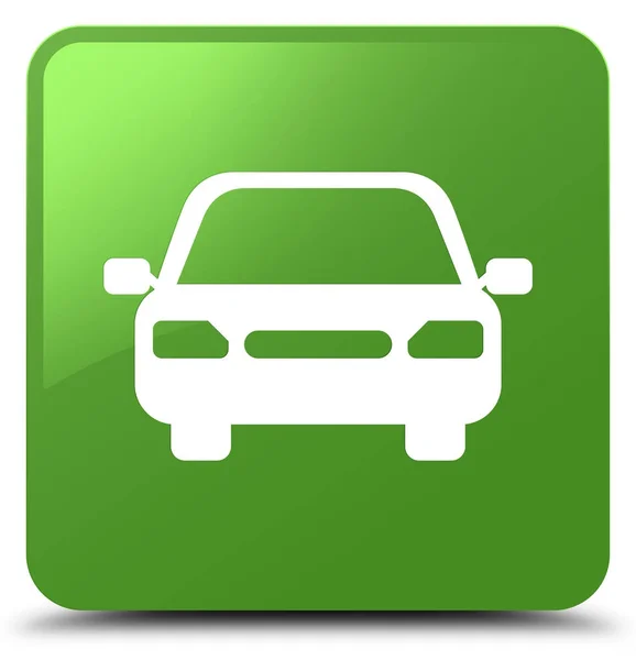 Піктограма автомобіля м'яка зелена квадратна кнопка — стокове фото