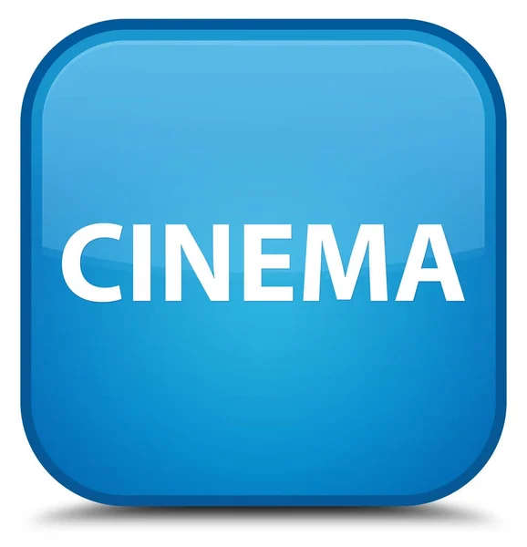 Cinéma spécial cyan bleu bouton carré — Photo