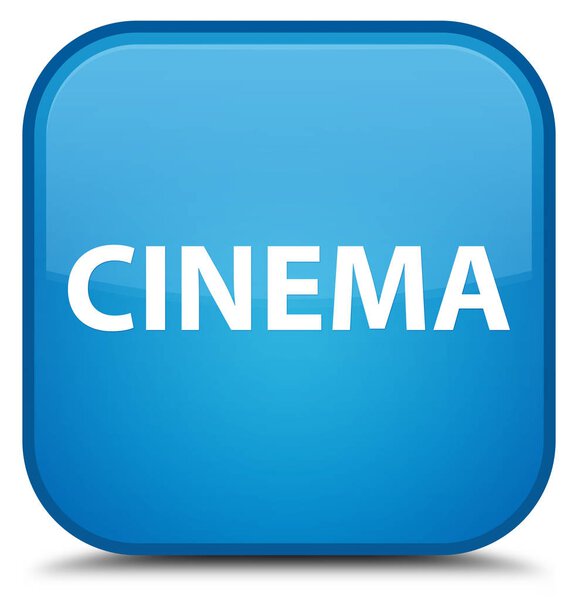 Cinema isolated on special cyan blue square button abstract illustration