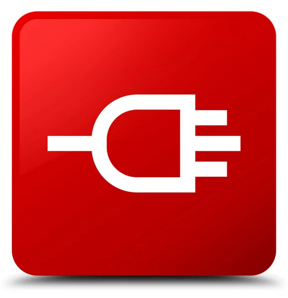 Collegare icona pulsante quadrato rosso — Foto Stock
