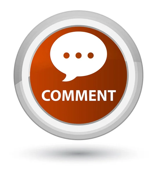 Commento (icona conversazione) primo pulsante rotondo marrone — Foto Stock