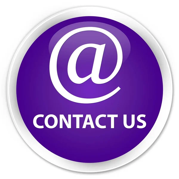 Contacte-nos (ícone de endereço de e-mail) premium roxo botão redondo — Fotografia de Stock