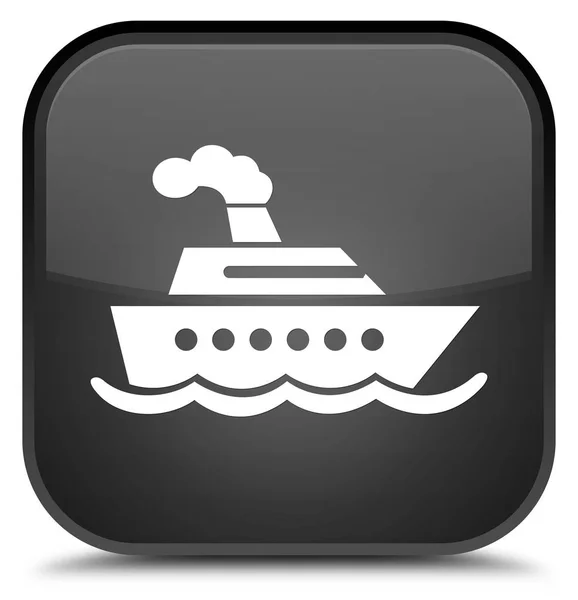 Cruise schip speciale zwarte vierkante knoop van het pictogram — Stockfoto