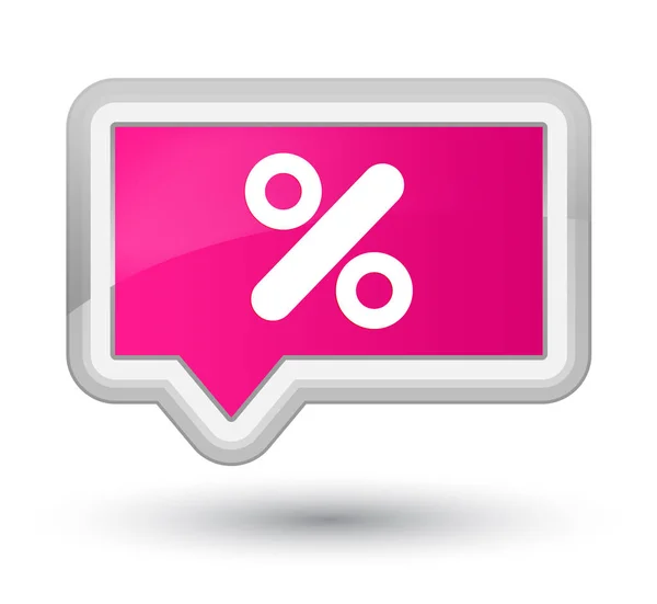 Icono de descuento botón de bandera rosa primo — Foto de Stock
