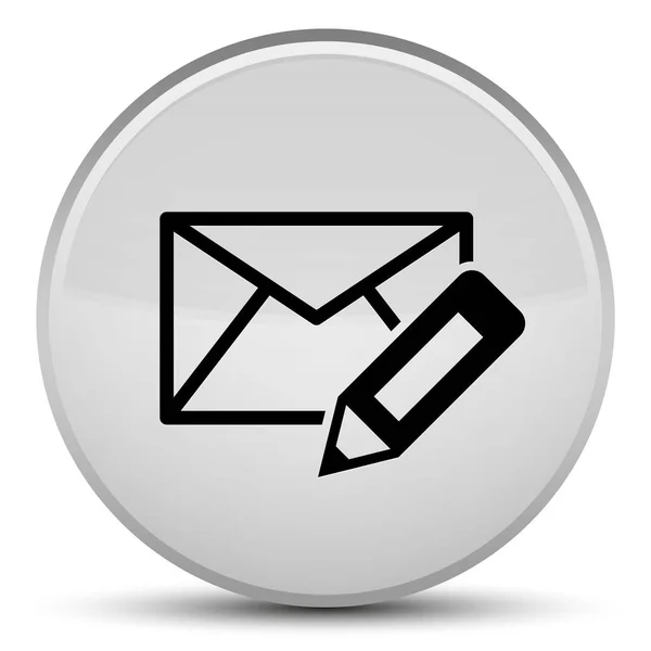 Upravit ikonu speciální bílé kulaté tlačítko e-mail — Stock fotografie