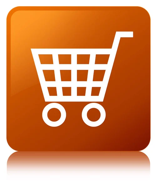 Ecommerce icon brown square button — Stock Photo, Image