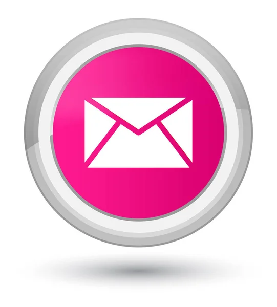 Ícone de e-mail rosa botão redondo — Fotografia de Stock