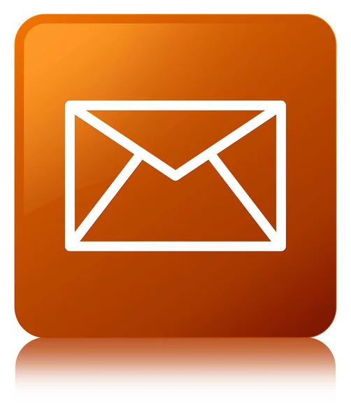 Vierkante knoop van het pictogram bruin van e-mail — Stockfoto