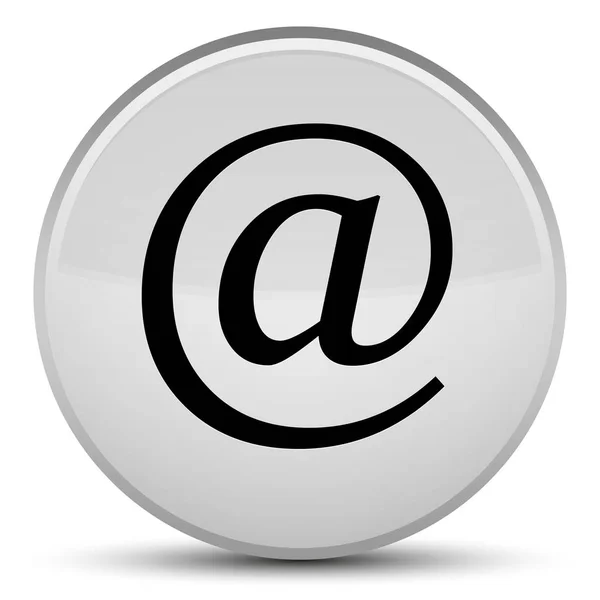 电子邮件地址图标特殊的白色圆形按钮 — 图库照片