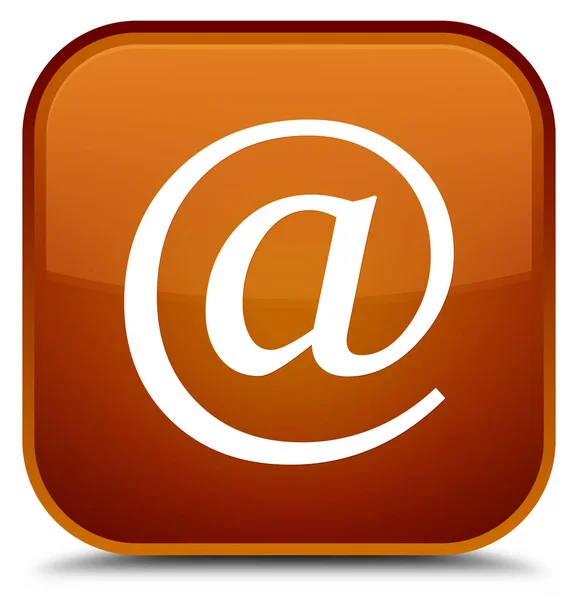 Icono de dirección de correo electrónico botón cuadrado marrón especial — Foto de Stock