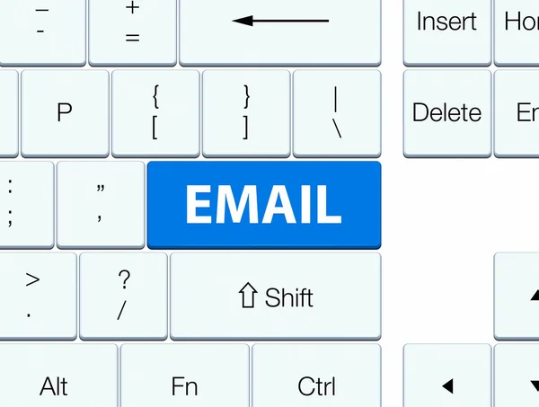E-blå tangentbord knappen — Stockfoto