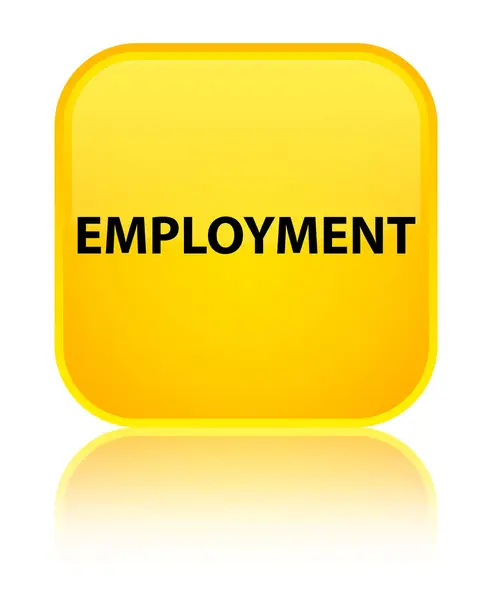 Απασχόληση ειδικό κίτρινο τετράγωνο κουμπί — Φωτογραφία Αρχείου