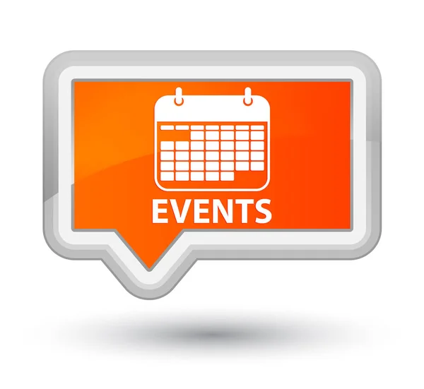 Events (calendar icon) prime orange banner button — Stock Photo, Image