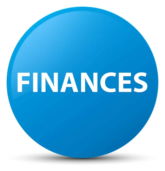Finances ciano botão redondo azul — Fotografia de Stock
