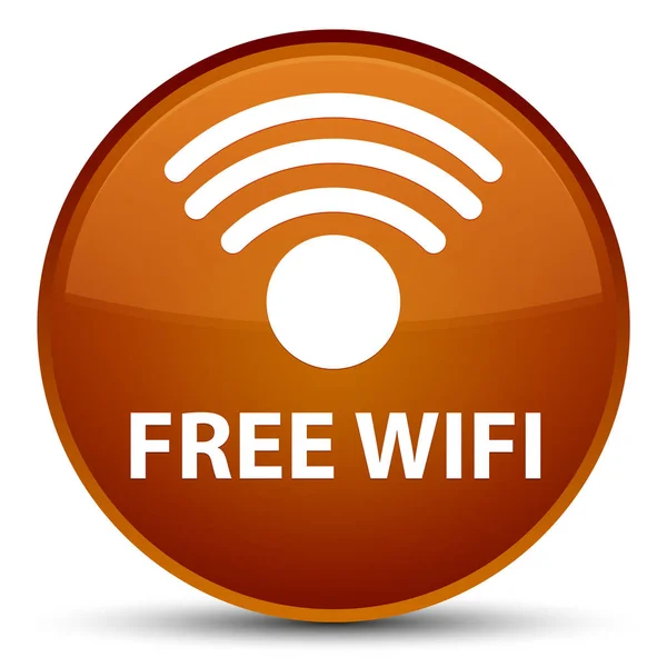 Gratis wifi speciale bruin ronde knop — Stockfoto