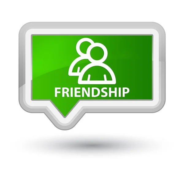 Bouton de bannière vert prime Friendship (icône de groupe) — Photo