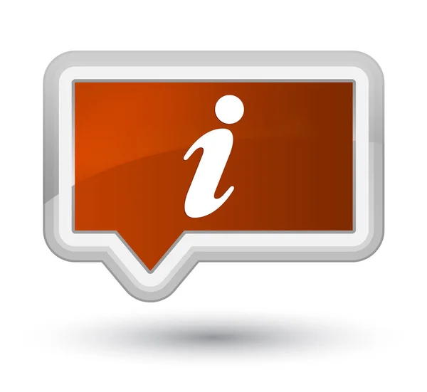 Info icon prime brown banner button — Stock Photo, Image