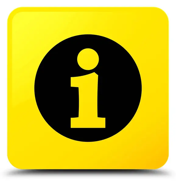 情報アイコン黄色四角ボタン — ストック写真
