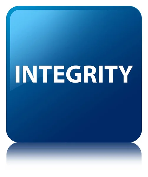 Čtvercové tlačítko integrita modré — Stock fotografie