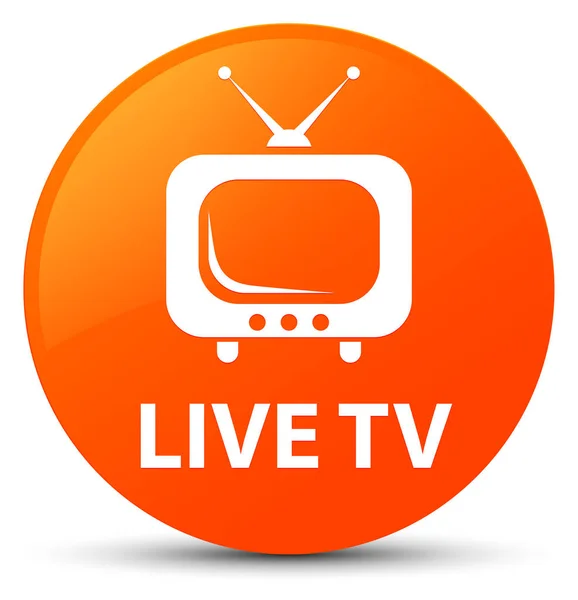 Oranžové kulaté tlačítko live tv — Stock fotografie