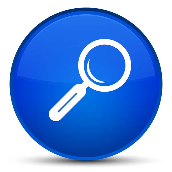 Magnifying glass icon special blue round button — Stock Photo, Image