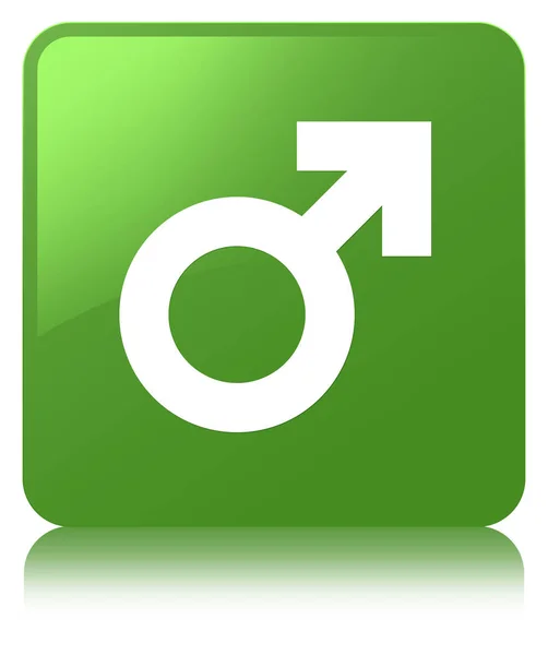 Icona segno maschile morbido pulsante quadrato verde — Foto Stock