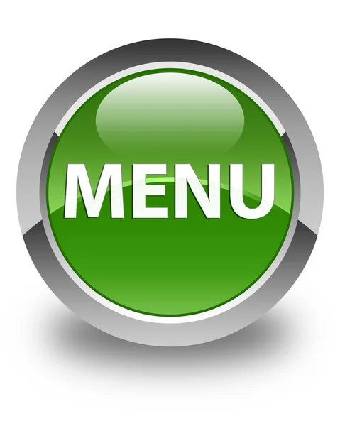 Menu glossy soft green round button — Stock Photo, Image