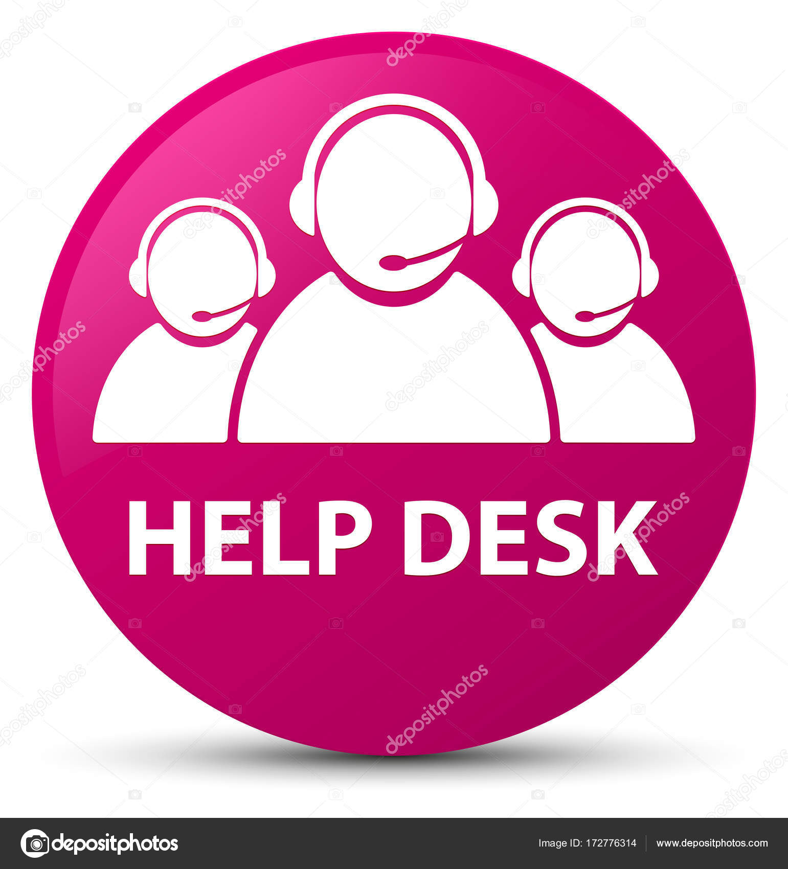 Help Desk Customer Care Team Icon Pink Round Button Stock