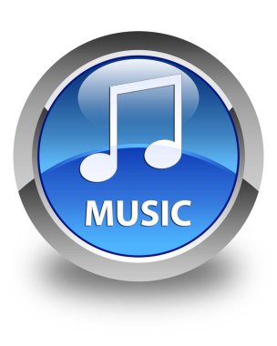 Müzik (tune simgesi) parlak mavi yuvarlak düğmesi