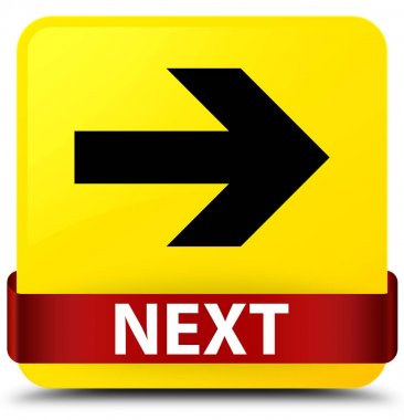 Sonraki sarı kare düğme kırmızı kurdele orta