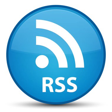 RSS özel camgöbeği mavi yuvarlak düğmesi